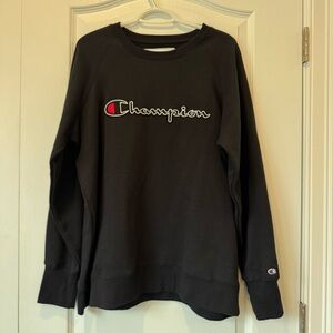 XL Champion Black Crewneck Pullover